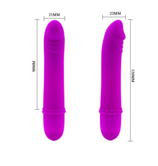 Лиловый мини-вибратор Beck - 12 см. Лиловый мини-вибратор Beck - 12 см.