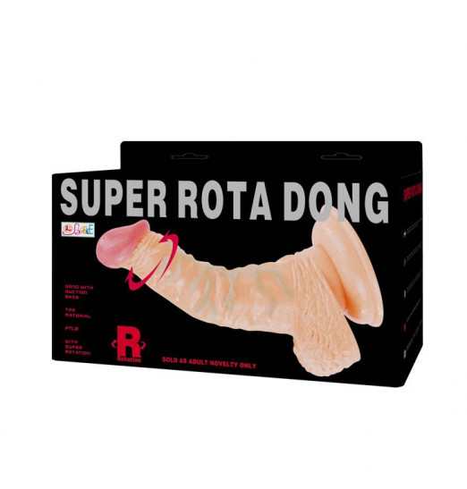 Реалистичный ротатор на присоске Super Rota Dong - 21 см.
