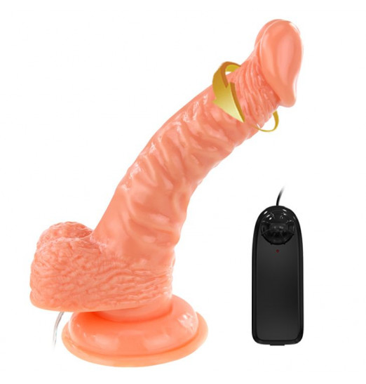 Реалистичный ротатор на присоске Super Rota Dong - 21 см.