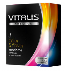 Цветные ароматизированные презервативы VITALIS PREMIUM color   flavor - 3 шт.