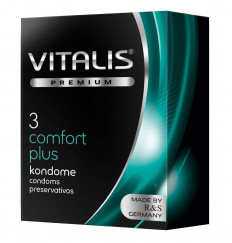 Контурные презервативы VITALIS PREMIUM comfort plus - 3 шт. Контурные презервативы VITALIS PREMIUM comfort plus - 3 шт.