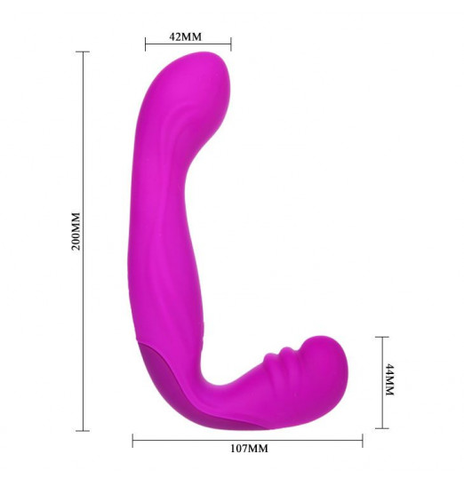 Безремневой силиконовый вибрострапон Beau - 20 см. Безремневой силиконовый вибрострапон Beau - 20 см.