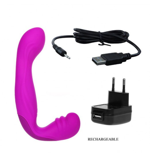 Безремневой силиконовый вибрострапон Beau - 20 см. Безремневой силиконовый вибрострапон Beau - 20 см.