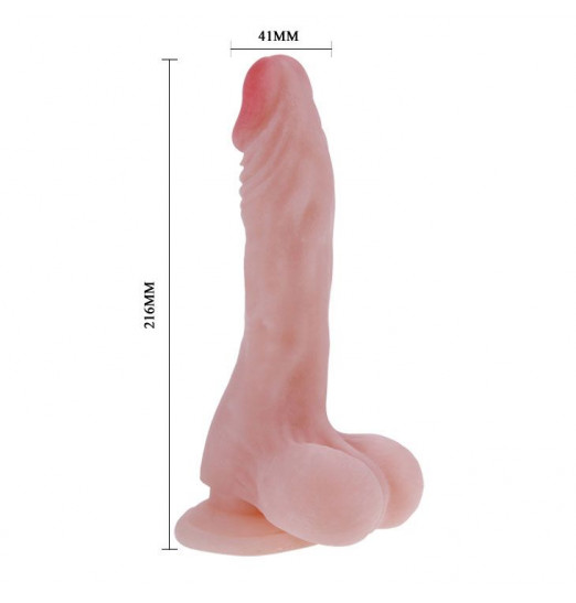 Фаллоимитатор с мошонкой New Look - 21,6 см.