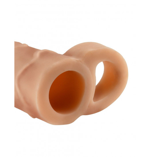 Телесная насадка с кольцом Perfect 2  Extension with Ball Strap - 19 см.