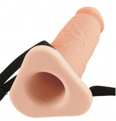 Телесный реалистичный фаллоимитатор с полостью Silicone Hollow Extension - 20 см.