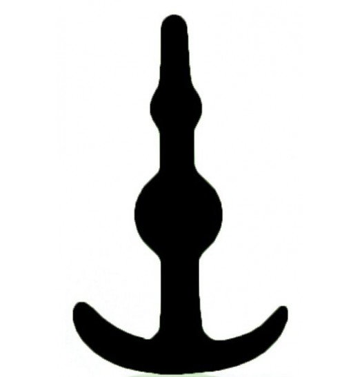 Чёрная анальная втулка SMILING SILICONE BUTT PLUG BLACK - 8,9 см.