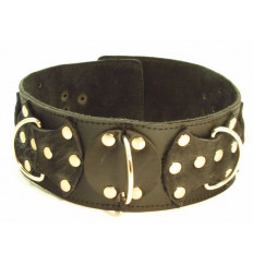 Комплект кожаных БДСМ-аксессуаров с клёпками