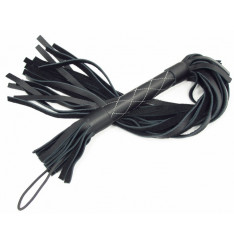 Аккуратная чёрная плетка  из натуральной кожи