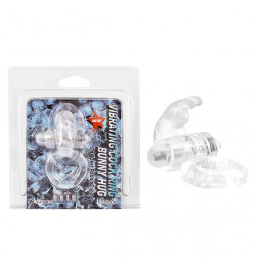 Прозрачное вибрирующее кольцо с зайчиком