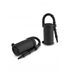 Чёрные виброзажимы на соски SILICONE NIPPLE TEAZERS