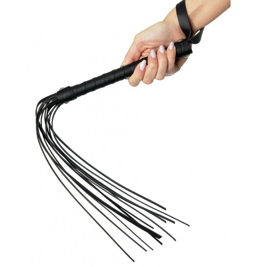 Чёрная плетка Deluxe Cat O  Nine - 62 см.