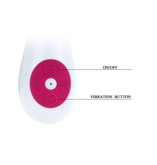 Розовый вибратор Gene с клиторальным стимулятором - 20,4 см.