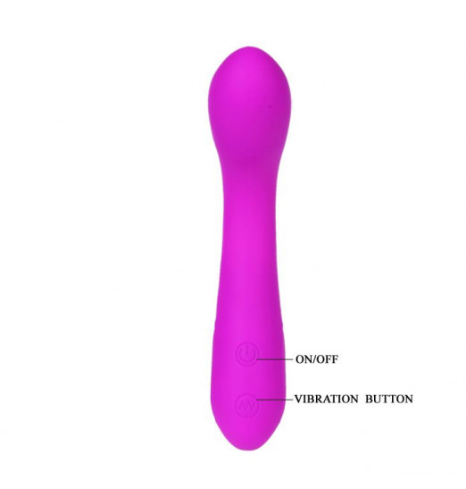 Лиловый изогнутый вибратор Tony - 17 см.