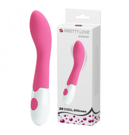 Розовый вибратор Bishop для G-стимуляции - 18,2 см.