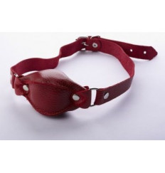 Красный кожаный кляп на регулируемых ремешках Красный кожаный кляп на регулируемых ремешках