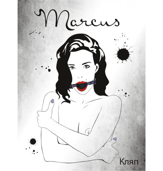 Кляп с кружевным пурпурным ремешком