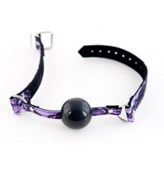 Кляп с кружевным пурпурным ремешком