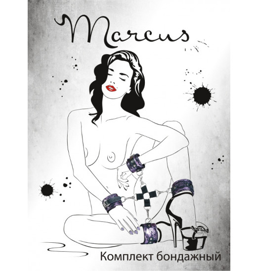 Пурпурный кружевной бондажный комплект