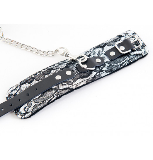 Кружевные серебристые наручники Кружевные серебристые наручники