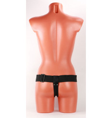 Чёрные кожаные трусики для больших насадок