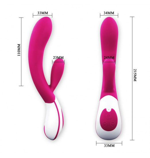 Вибромассажер Uriah со стимуляцией клитора и голосовым контролем - 21,5 см.