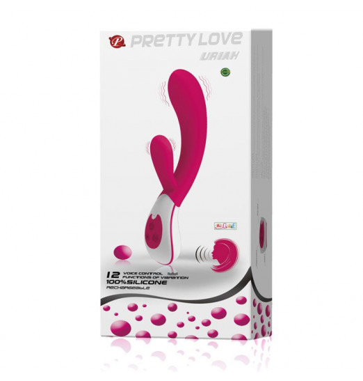 Вибромассажер Uriah со стимуляцией клитора и голосовым контролем - 21,5 см.