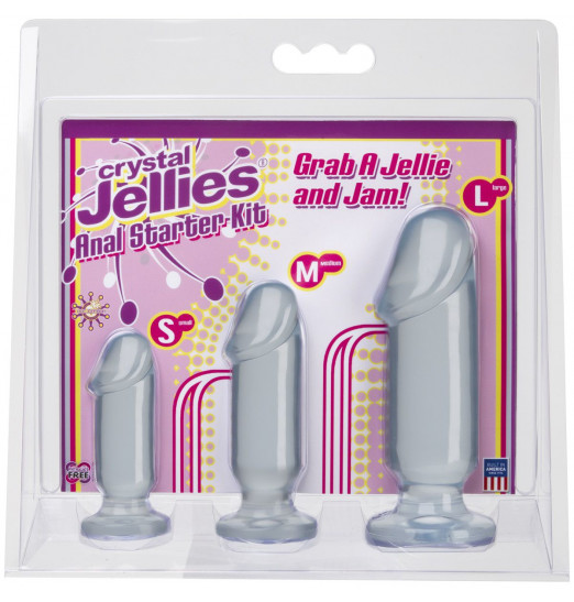Набор прозрачных анальных фаллоимитаторов Crystal Jellies Anal Starter Kit