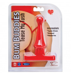 Красная анальная пробка Bum Buddies Tease My Tush, Intermediate Silicone Anal Plug - 12 см.