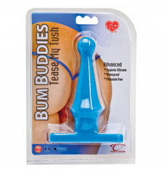 Голубая анальная пробка Bum Buddies Tease My Tush Advanced Silicone Anal Plug - 15 см.