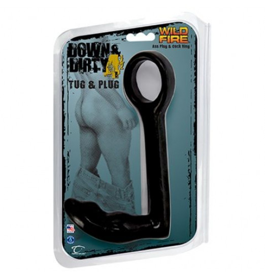 Эрекционное кольцо с анальным стимулятором Down   Dirty 4.5 Tug   Plug Ass Plug   Cock Ring