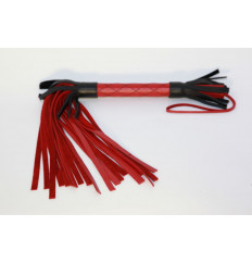 Красно-черная кожаная плётка - 51 см.