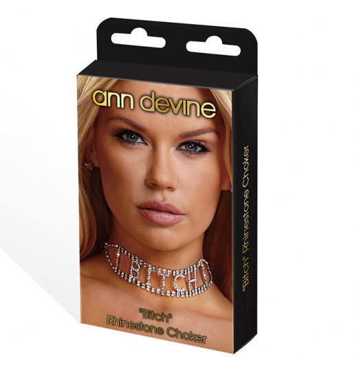 Ошейник из кристаллов BITCH Rhinestone Choker