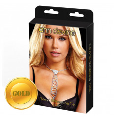 Золотистый галстук из кристаллов SEXY Золотистый галстук из кристаллов SEXY