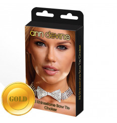 Золотистое ожерелье-бабочка из блестящих кристаллов Золотистое ожерелье-бабочка из блестящих кристаллов