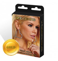 Золотистые серьги-сердца из кристаллов LOVE Золотистые серьги-сердца из кристаллов LOVE