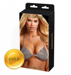 Бюстгальтер из золотистых кристаллов All Rhinestone Bra