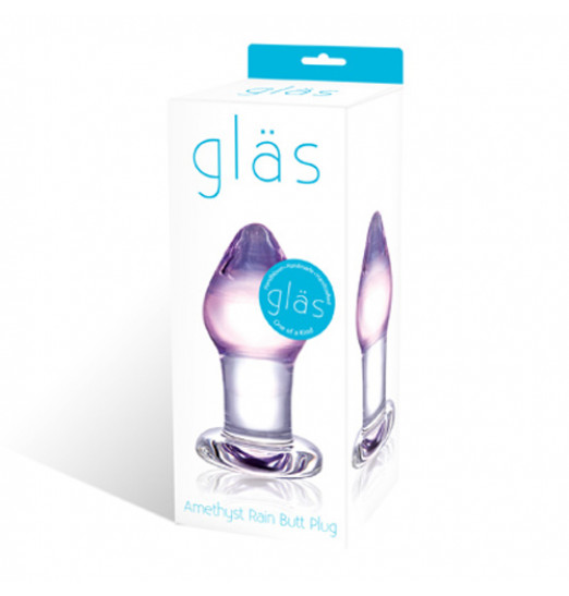 Классическая анальная пробка Amethyst Rain Small - 8 см.