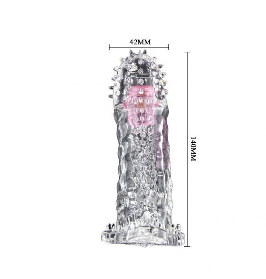 Насадка-удлинитель с пупырышками, усиками и вибропулькой