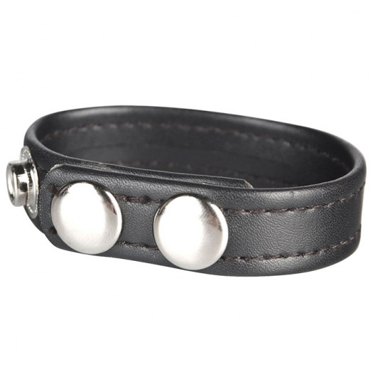 Кольцо на пенис из искусственной кожи на клепках SNAP COCK RING