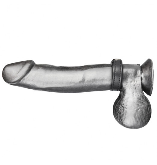 Кольцо на пенис из искусственной кожи на клепках SNAP COCK RING