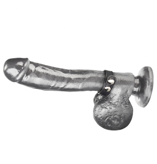 Кольцо на пенис SNAP COCK RING из искусственной кожи на клепках