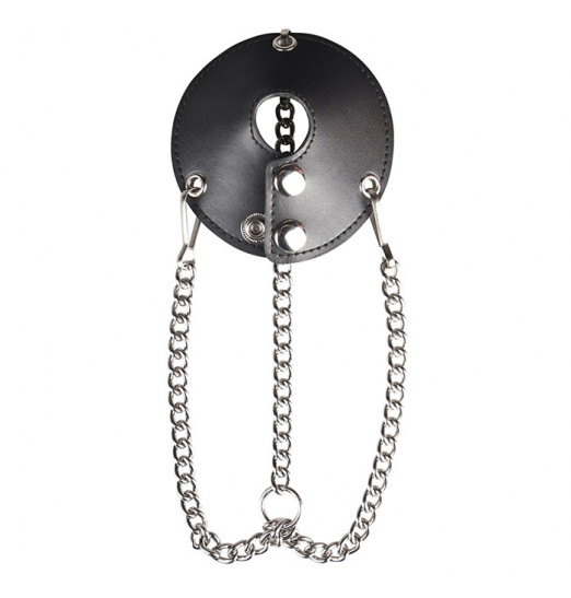 Утяжка для мошонки из искусственной кожи с цепочками PARACHUTE BALL STRETCHER