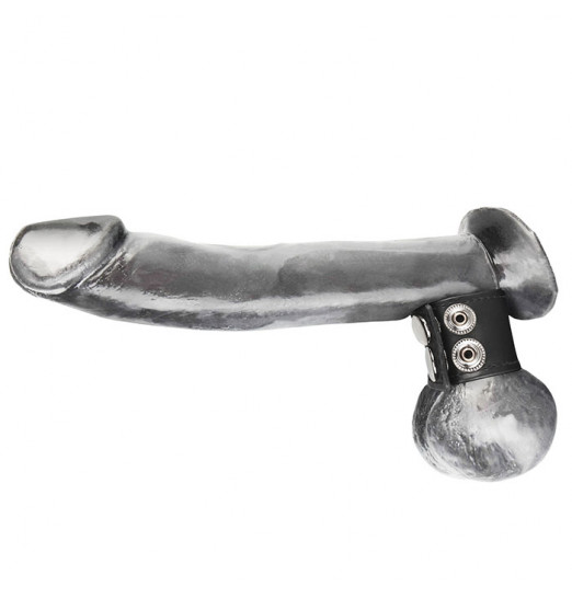 Хомут-утяжка для мошонки из искусственной кожи на клепках SNAP BALL STRETCHER