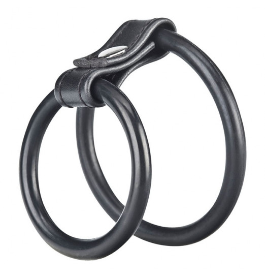 Двойное эрекционное кольцо на пенис и мошонку