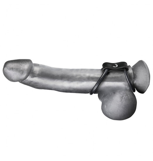 Двойное эрекционное кольцо на пенис и мошонку