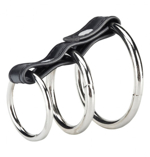 Хомут на пенис из трех металлических колец 3 RING GATES OF HELL