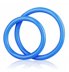 Набор из двух голубых силиконовых колец разного диаметра SILICONE COCK RING SET