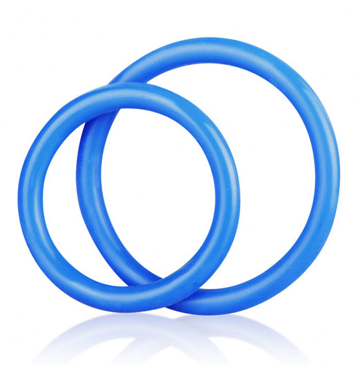 Набор из двух голубых силиконовых колец разного диаметра SILICONE COCK RING SET Набор из двух голубых силиконовых колец разного диаметра SILICONE COCK RING SET