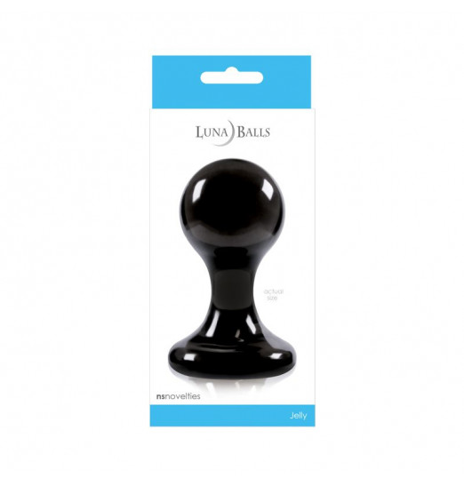 Большая чёрная анальная пробка Luna Balls на присоске - 9,5 см. Большая чёрная анальная пробка Luna Balls на присоске - 9,5 см.